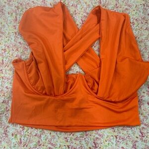 Orange crop top shirt